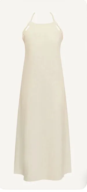 Vitamin A Avery Halter Dress - Oatmeal EcoLinen. 100% linen thumbnail 1