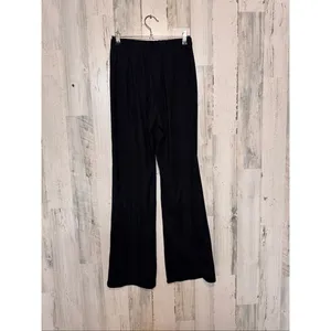 Wild Love Black Ribbed Wide Leg Pants Womens Size Small S Elastic Waist Lounge C thumbnail 4