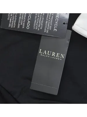 NWT Lauren Ralph Lauren Womens Banded High-Waist Swimsuit Bikini Bottoms Black 4 thumbnail 6