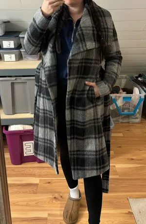 BCBGeneration Wool Plaid Trench Coat thumbnail 1