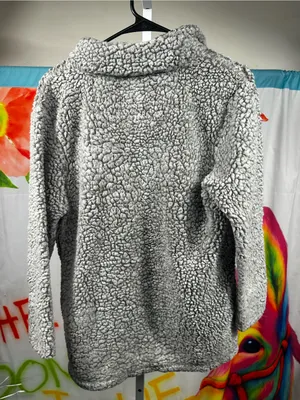 P285. Simply Southern Gray Sherpa 1/4 Zip-Up Pullover thumbnail 4