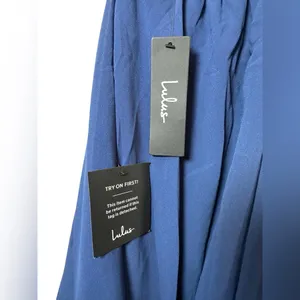 Lulus Navy Blue Strappy Mini Dress XS Fit Flare Wedding Guest Cocktail thumbnail 7