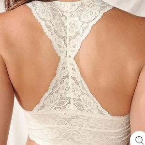 Free People GALLOON LACE RACERBACK BRALETTE IN Pale Gray thumbnail 10