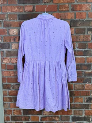 J. Crew womens eyelet long sleeve shirt dress lavender purple 00 thumbnail 6