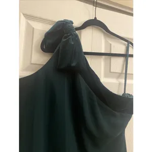 Lauren Ralph Lauren‎ One Shoulder Velvet Bow Dress Womens Size 16 Green Cocktail thumbnail 2