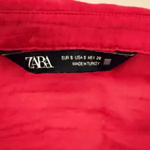 Zara Wrap Top Sz S Hot‎ Pink Semi-Sheer Collared Ballet Fairy Feminine Blouse thumbnail 4