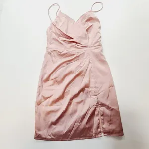 Superdown Kimora Satin Pleated Dress in Blush XS thumbnail 2