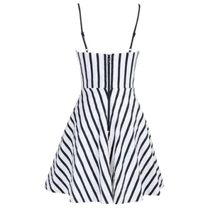 Alice + Olivia Nella Striped Button-Front Mini‎ Dress Size 6 Black White nwot thumbnail 5