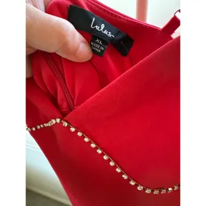Lulus Red Mini Dress Y2K Glam rhinestones size XL Homecoming Date Party 90s thumbnail 3