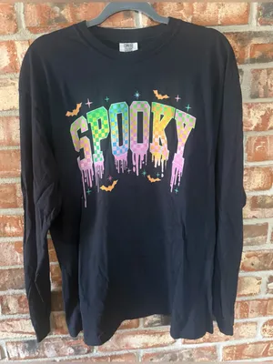 Comfort Colors Black Long-Sleeve 'Spooky' Graphic Tee thumbnail 1