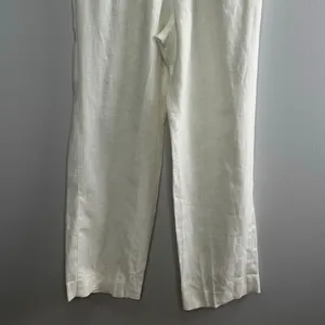 Mara Hoffman Eldora Trouser Size‎ 4 White High Rise Wide Leg Tailored 100% Hemp thumbnail 10