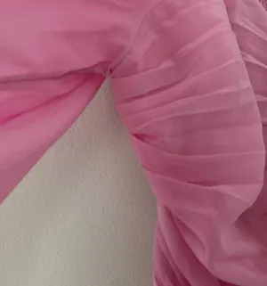 Abercrombie & Fitch Long Sleeve Blouse Cinched Front Tie Sheer Sleeves Pink XL thumbnail 10