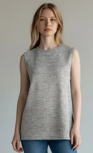 Banana Republic Gray Knit Sleeveless Top (XS) thumbnail 1