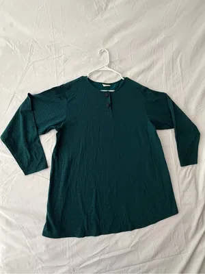 Honors Maternity Houndstooth Size M Green 3/4 Sleeve Top(A659) thumbnail 3