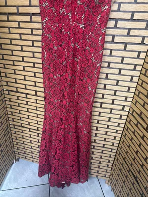 Ellie Wilde mon Cheri red and tan lace gown size 4 thumbnail 7