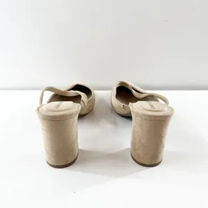 Anne Klein Bellatrix Pointed Toe Suede Block Heel Mule Heels Tan Beige 9 thumbnail 7