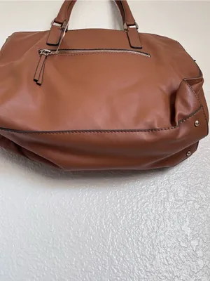 Guess Structured Brown Satchel Bag thumbnail 5