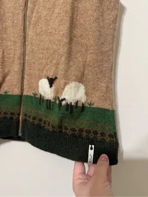 Woolrich sheep motif Zip Up Sweater vest thumbnail 4