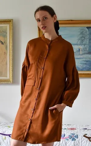 Eve Gravel Eastwood Dress- Copper Size S thumbnail 1