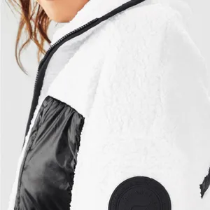 Fabletics Larissa Sherpa Fleece Zip Up Jacket Women’s Small White/Black Cozycore thumbnail 4