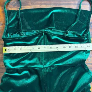 Double Crazy Juniors Sleeveless Green Velvet Short‎ Dress Size L Formal thumbnail 5