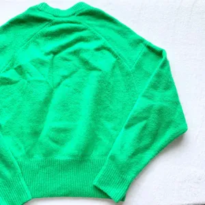 Zara Soft Knit Sweater Womens Size XS Neon Green Wool Blend Crewneck Raglan Cozy thumbnail 13