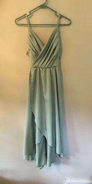 Sage Green Wrap Dress thumbnail 1