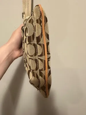 Coach 6442 Signature Canvas Crossbody Bag Brown Tan Leather Vintage Y2K 2006 thumbnail 4