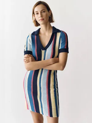 Maeve Collared Knit Mini Dress thumbnail 4