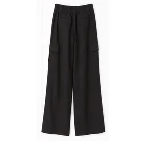 House of Harlow black linen cargo pants thumbnail 3