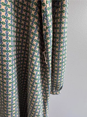 Ann‎ Taylor Geometric Print Midi Dress Large Long Sleeve Boho thumbnail 6