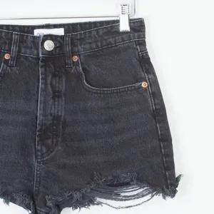 Zara High Rise Button Fly Distressed‎ Denim Shorts Womens Size 4 thumbnail 2