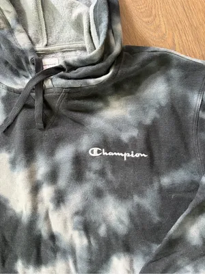 Champion Tie-Dye Hoodie in Black & Gray thumbnail 3