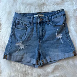 KanCan USA Size 4/27 Light Blue Distressed Jean Shorts thumbnail 1