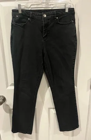 Christopher & Banks Petite Straight Black Jeans Size 10p thumbnail 1