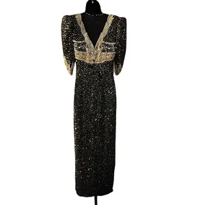Cache VINTAGE Silk Beaded Long Dress thumbnail 2