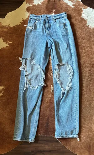 American Eagle real good strigid highest rise baggy straight Size 4 regular thumbnail 1