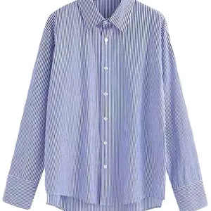Women’s Stylish Striped Shirt Blue White Casual Button-Up size XS‎ NWOT thumbnail 1