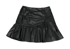 Rebecca Taylor Womens Faux Leather Skater Skirt,Black 6 thumbnail 1