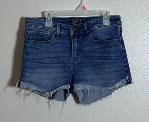 Abercrombie & Fitch Women Denim‎ Blue Cut Off Harper Low Rise Shorts size 2/26 thumbnail 1