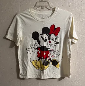 Disney Cream Tee with Mickey and Minnie in Red and Black thumbnail 1