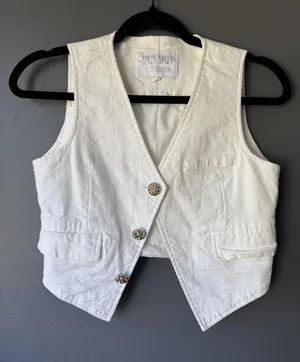 Muy Muy Fancy Collection White Vest Size Small thumbnail 1