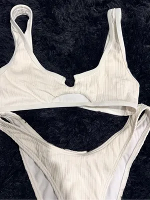 Ron Jon Ivory Ribbed Bikini Set thumbnail 2