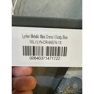 Baltic Born Lynlee Metallic Maxi Dress in Dusty blue Size 1XL Floral Gold thumbnail 6