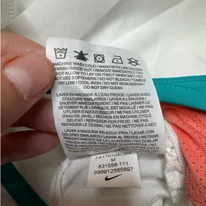 Nike Tempo Dri Fit White Coral Teal Running Shorts Women's Medium thumbnail 6