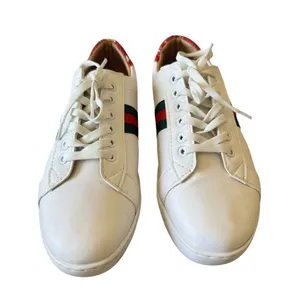 Gucci "Ace" leather low-top sneakers with crocodile-embossed leather trim SZ 36. thumbnail 2