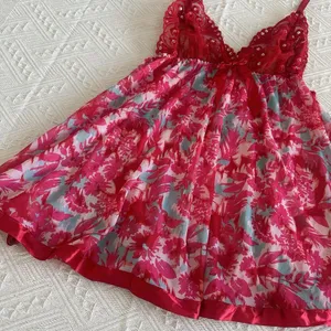Women’s Pink & Red Mesh Lace & Sequins Babydoll Lingerie Top Sz S Small thumbnail 9
