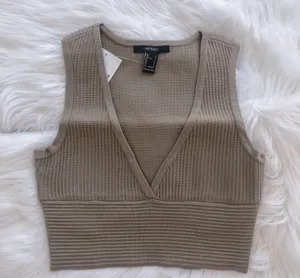 Forever 21 Light Brown V-neck Crop Top thumbnail 2