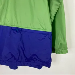 L.L.Bean Vintage Green & Blue Colorblock Windbreaker Jacket Womens X-Large thumbnail 2