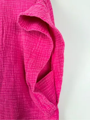 Faherty Dream Cotton Gauze Lucia Top in pink size large thumbnail 8